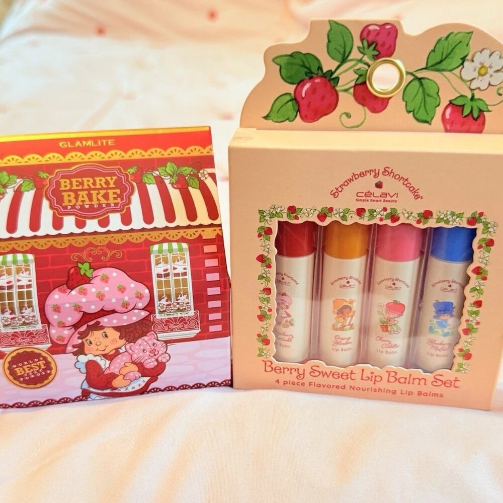 Strawberry Shortcake Glamlite Bake Setting Powder & Berry Sweet Lip Balm 2x Set